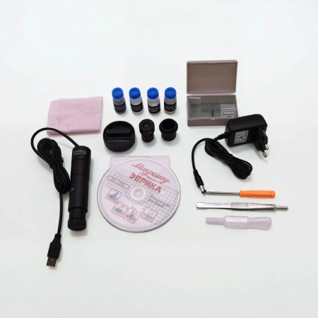 Микроскоп школьный Эврика 40х-1280х с видеоокуляром в кейсе